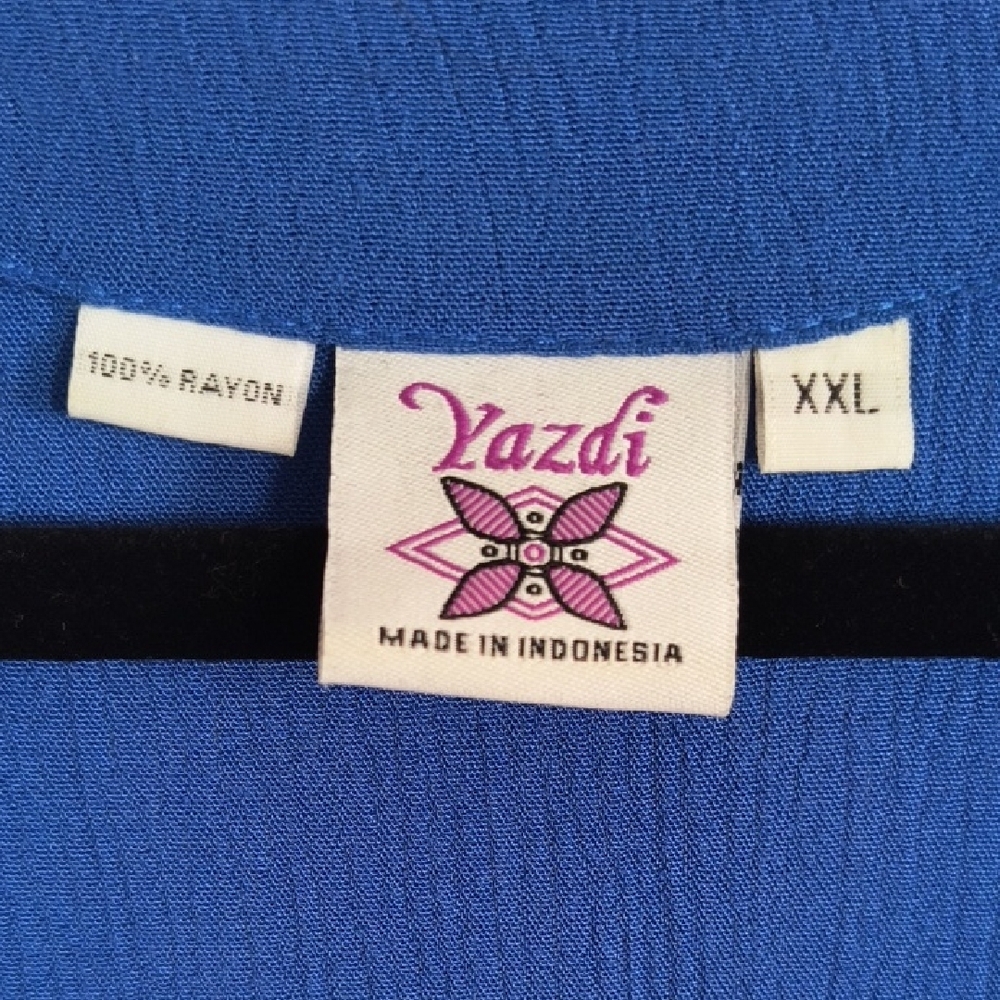 Yazdi Balinese Blue Tunic XXL NWOT - Picture 6 of 6